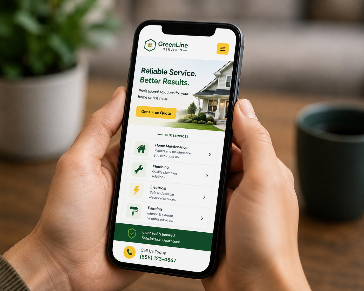 Service business website project example